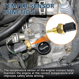 Coolant Temperature Sensor, Water Temperature Sensor, Engine Coolant Sensor Compatible with Honda Civic Element 2001-2011, Accord CR-V 2003-2007, Replaces #158-0811 37870-PNA-003 37870-PLC-004