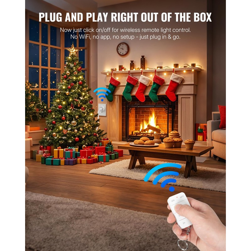Remote Control Outlet with Timer, WILAWELS Indoor Outlet Timer with