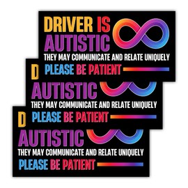 ULTRAVUTT [7.5"x3.75"] Autistic Driver Bumper Sticker Please Be Patient Autism Awareness Stickers Autism Funny Student Driver, Genz, Meme