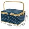 SINGER Large Sewing Basket Floral Bird Print with Matching Zipper