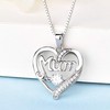 YL Mum Necklace 925 Sterling Silver Heartbeat CZ Stone Heart