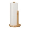Relaxdays Standing Kitchen Roll Holder Bamboo Roll Holder with Roll