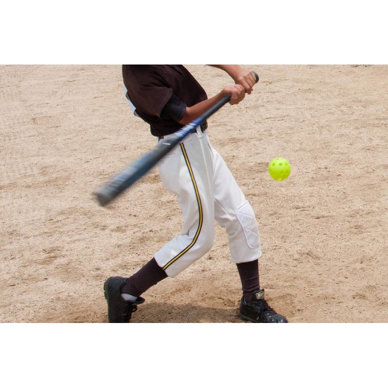 GP Baseball Batting Practice Balls, Perforated, Polyethylene, Fluorescent Green, 2.8