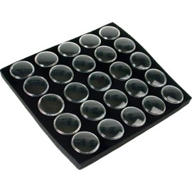 FindingKing 25 Black Foam Gem Jars Gemstone Storage Display Tray Insert