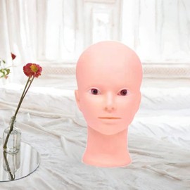 perfeclan Bald Mannequin Head,Manikin Head,Sturdy,Multipurpose for Wig Making,Cosmetology Training Head Wig Display Head Wig Holder, without makeup