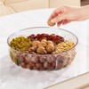 YIEZI Divided Serving Tray with Push-on Lid, 5 Compartments Round