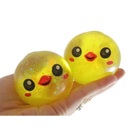 Set of 2 Chick Sugar Ball - Thick Glue/Gel Syrup Molasses Stretch Ball - Ultra Squishy and Moldable Slow Rise Relaxing Sensory Fidget Stress Toy Easter