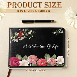 Yingzhao Memorial Funeral Guest Book with Pen 144 Pages Cardinal Funeral Guest Sign in Book for Memorial Service Celebration of Life Party Supplies in Loving Memory(Flower)