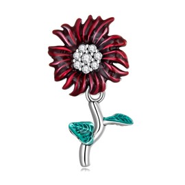 BABAMIA Dainty Daisy Bead Charm for Bracelets 925 Sterling Silver Flower Charms Paved with Cubia Zirconia Fashionable Charms Jewelry for Women
