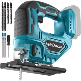 Jig saw compatible with Makita 18V Battery (Battery not Included), Cordless Jigsaw with LED Work Light, 0°- 45° Bevel Cuts, 3 Orbital Settings for Straight/Curve/Bevel/Circle Cutting