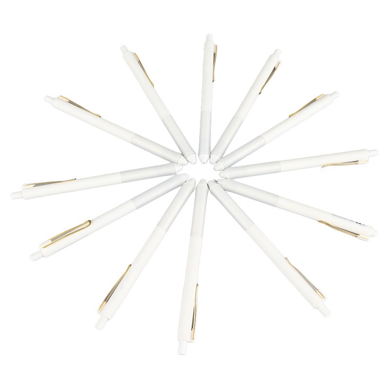 12pcs Press Gel Pen 0.38MM Black Ink Fine Point Pen