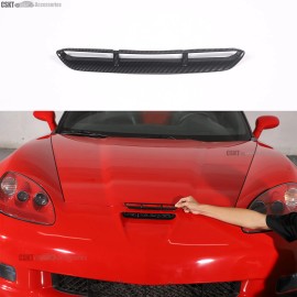 CSKT2022 Fits 2005-2013 Corvette C6 Hood Scoop Cover Molding Frame ABS Carbon Fiber Trim