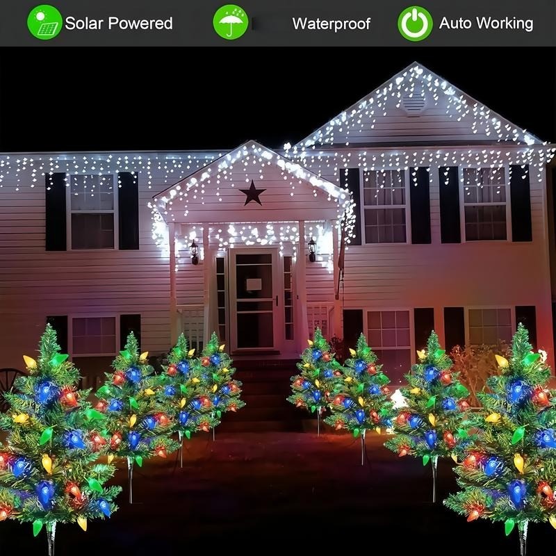 Solar Christmas Tree Lights (4 Set) – 80 Multicolor Strawberry