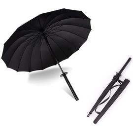 WPOYM Samurai Umbrella - Creative Semi-Automatic, Windproof Outdoor Sun Protection Umbrella - Black - The Best Creative Gift