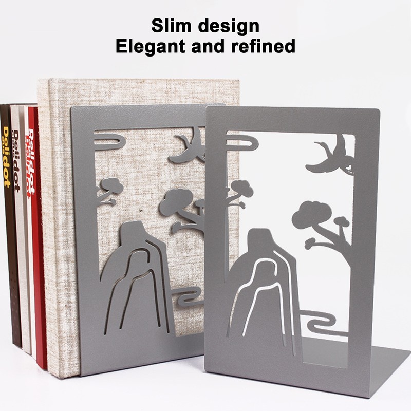 4 Pcs Metal Bookends Anti Slip Exquisite Beautiful Unique Design