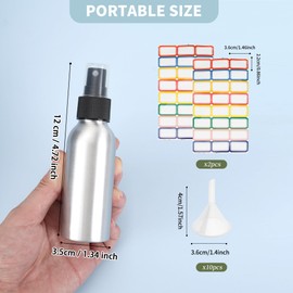 YEUIKERR 20 Pack Aluminum Spray Bottles 2 oz/60 ml Small Refillable Spray Bottles Bulk Fine Mist Empty Sprays Bottle for Travel, Essential Oils, Sliver