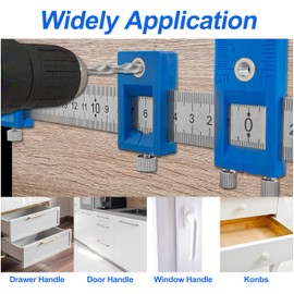 ShineUs Power Tools Punch Locator, for Installation of Handles, Knobs on Doors and Drawer Pull-Blue Plastic Box