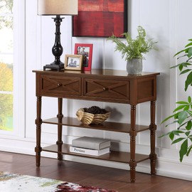 Convenience Concepts 503199ES Country Oxford 2-Drawer Console Table, Espresso