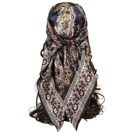 MAIRY Womens Scarf Satin Headscarfs Silk Bandana Classic Vintage Ancient Print Scarf Neck Hair Neckerchief Headwear Square Scarves,1723
