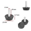 Pack of 30 M6 x 20 mm Adjustable Furniture Feet,