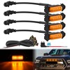 Nilight Front Grille Marker Light 4PCS 4LED Amber Lens Waterproof