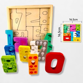 ASPA Rompecabezas de Madera Didáctico Infantil Sus Piezas Son Apilables para su Desarrollo y Estimulación Temprana (Numeros)