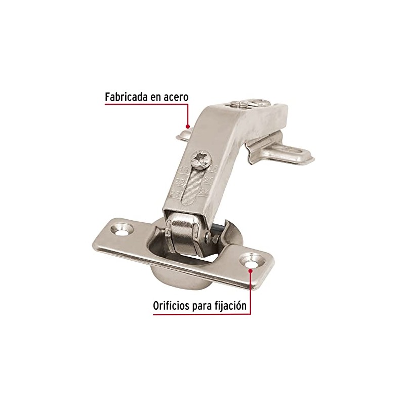 Hermex BIDI-135, Bisagras bidimensional, 135°, bolsa 2 piezas