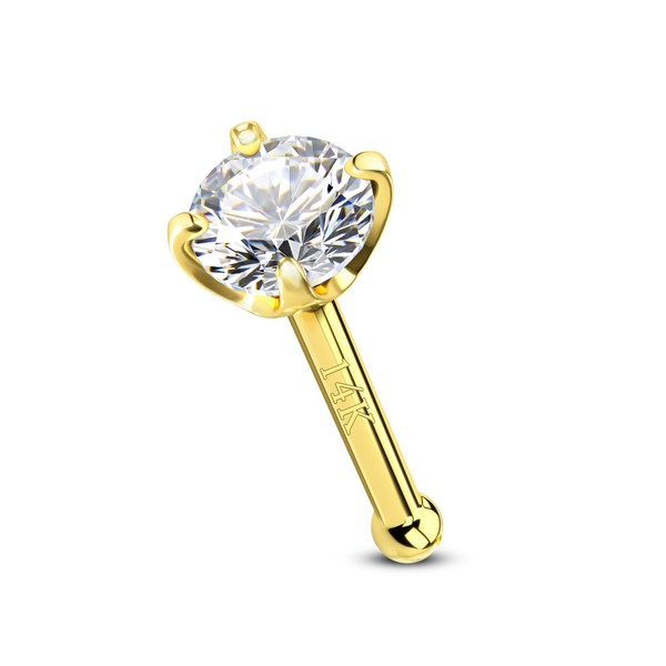 CM Crareesi Mania Nose Stud 14K Real Solid Yellow Gold