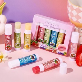 Fruit Flavor Lip Balm Set, 6 Counts/set Moisturizing Lip Balm, Hydrating Lip Stick, Plumping Lip Care Stick for Girls & Women