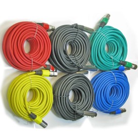 Unbranded 6 pk mixed color 50 ft foot feet 3 pin XLR mic microphone extension cables cords