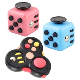 Anti-Stress Fidget Cube ADHD Fidget Toys Set Adults Stress Relief Toy Multicoloured Fidget Pads Cube Toy Fidget Toys Finger Fidget Pad Controller Decompression Cube Mini Fidget Stress Cube