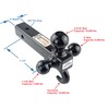 TOPTOW 64181L Trailer Receiver Hitch Triple Ball Mount with Hook,