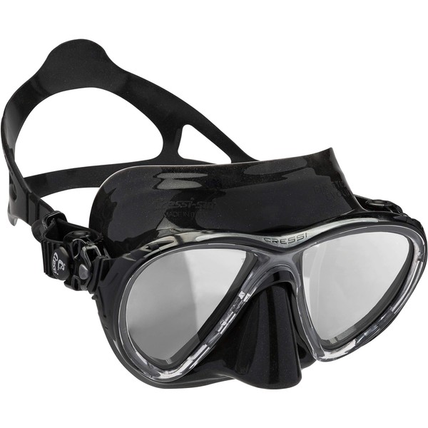 Cressi DS336950 Scuba Diving Big Eyes Evolution Mask Black/HD Mirrored Lenses, Black/Black, One Size