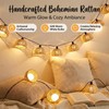 TWINKVILLA Solar Rattan String Lights Outdoor, 16FT 16 LED Half-Globe