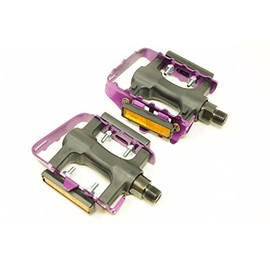 9/16" FIXIE ATB MOUNTAIN BIKE PURPLE PEDALS LOW PROFILE ALLOY CAGE RESIN BODY