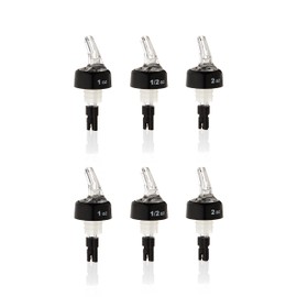 TRUE Measured Pour Spouts for Liquor Bottles Alcohol Pouter Spouts Home bar Liquor Pourers, 0.5oz, 1oz, 2 oz, Set of 6