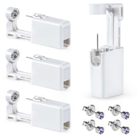 OBTANIM 4 Pack Ear Piercing Gun Disposable Sterile Nose Piercing Kit Safety Tool With Ear Stud Piercing Kit (Purple)