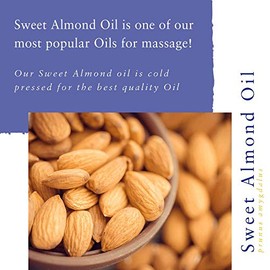 Absolute Aromas Absolute Aromas Organic Almond Sweet Oil 500ml - Pure, Natural, Cold-Pressed, Unrefined, Vegan and Cruelty-Free - Massage Base Oil and Moisturiser for Hair, Skin, Face and Nails