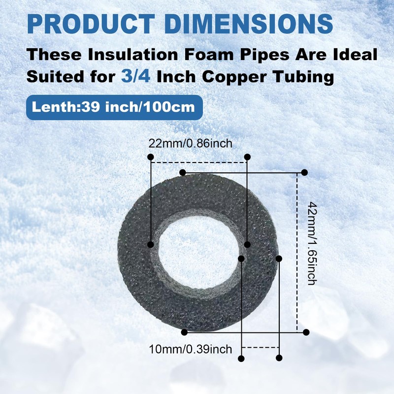 TOPDURE Insulating Foam Pipe Covers, Outdoor Water Pipe Insulation Water