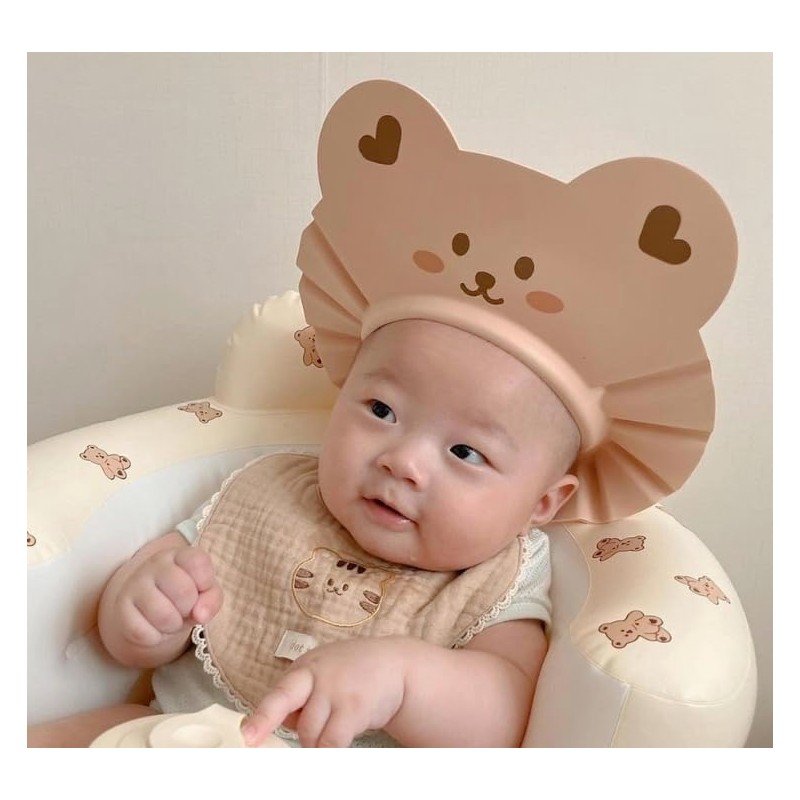 Generic Bear-shaped shower cap for Baby, Yellow