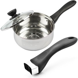 Zhuluck 2Pcs Black Bakelite Pot Handle Scald-Proof Long Handle Grip Replacement with Screw The pan Grip for Grip Replacement Kitchen Saucepan Pan Type A One Size Saucepans Attachment