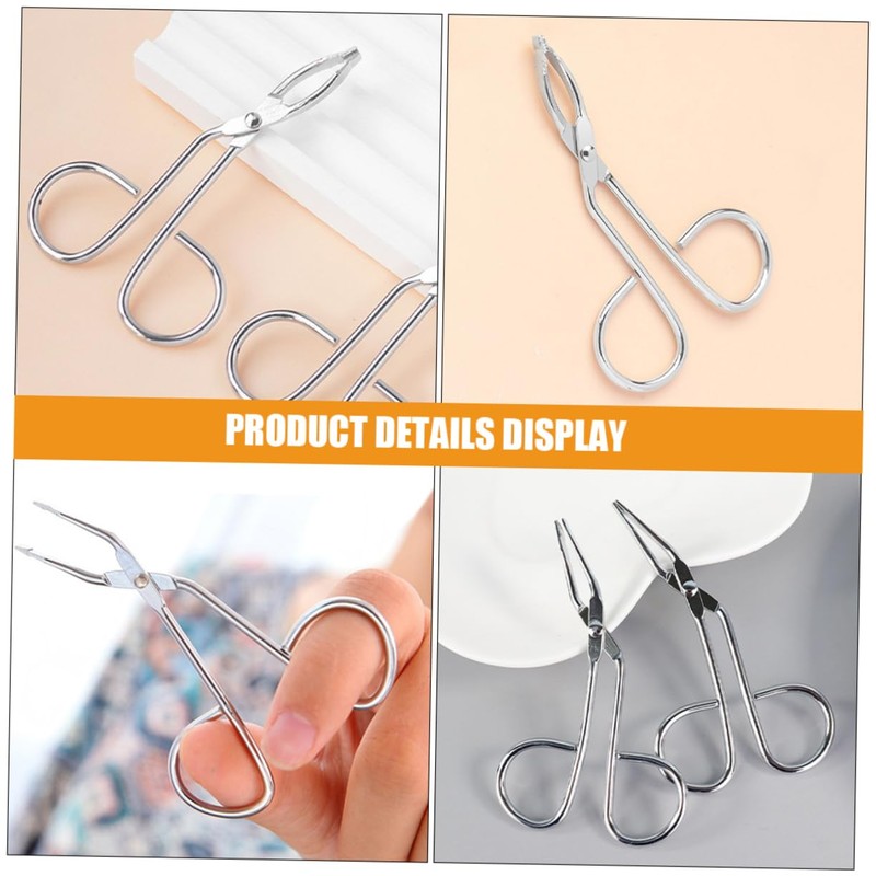 SAFIGLE 2PCS Stainless Steel Eyebrow Tweezers Angled and Scissor Handle