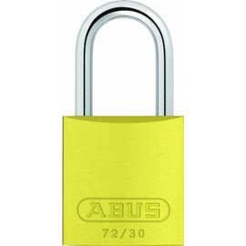 ABUS Yellow 72/30 Lockout Tagout Padlock w/ 1" Shackle, Single Padlock, Keyed Different, 1 Padlock with 2 Keys