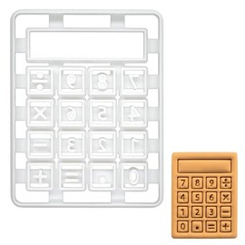 BAKERLOGY Calculator Cookie Cutter - Detailed Biscuit Cutter Design for Baking and Crafts, ideal on fondant, dough, clay