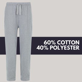 Style It Up Mens 3 Pack Pyjamas Plain Lounge Pants Breathable Comfortable Soft Elasticated Bottoms Adults Loungewear (Grey-Black-Navy, XL)