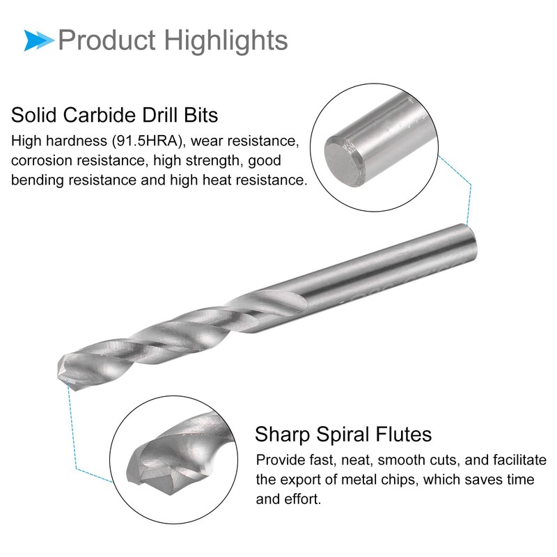 CoCud Carbide Solid Drill Bit 3.25mm Diameter K35 Tungsten Carbide