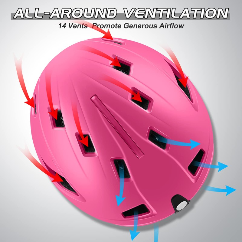 Odoland Ski Helmet with Ski Goggles, Light Weight Snowboard Helmet