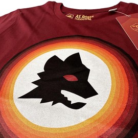AS Roma T-Shirt Lupetto Stampato, Ragazzi, Rossa, 9-11 Anni