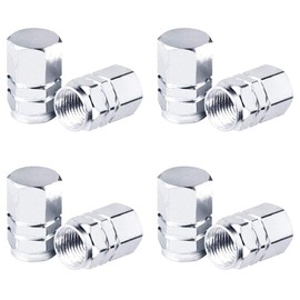 NATUCE 8 Pieces Tyre Trunk Valve Caps Aluminium Car Wheel Dustproof Caps for Car Motorcycle Bicycle (Silver)