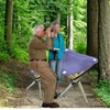 AAPRO Shooting stick-Folding chair-Walking seat stick- Leather Round Seat With